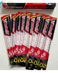 Foto Ruller mika mistar panjang Butterfly Penggaris BT-20 cm merek Butterfly