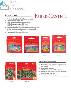 Jual Crayon krayon lilin Faber-Castell Wax Crayon Regular 16 pcs (120050) termurah harga grosir Jakarta