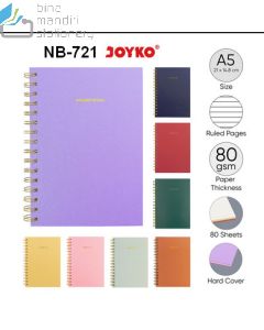 Foto Buku Tulis Catatan Diary Agenda Bergaris Spiral Hard Cover Joyko Notebook NB-721 Golden Spiral merek Joyko