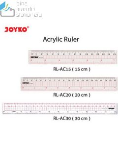 Foto Penggaris Plastik Panjang Joyko Ruler RL-AC20 (20cm) merek Joyko