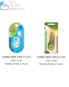 Katalog brosur gambar atk Correction Tapes type Kenko CT-203 Correction Tape Tip-X Pita Kertas Kering