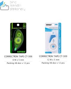 sample Image peralatan Tip-X Pita Kertas Kering Kenko CT-309 Correction Tape
