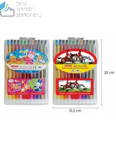 Macam macam peralatan sekolah Kenko 24 Color Twist Crayon Pewarna Krayon dan gambarnya